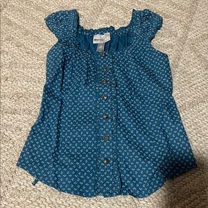 Marisé Blue Floral Button-Up Blouse